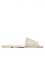 Tommy Hilfiger Klapki Fringe Canvas Flat Sandal FW0FW08908 Beżowy. Brązowe klapki TOMMY HILFIGER, bez wzorów, z materiału, bez obcasa. Za 359.99 zł.