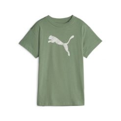 Damska koszulka Puma Wmns Her Tshirt Eucalyptus Green. Zielone bluzki Puma, bez wzorów, z bawełny, bez kołnierzyka, bez ramiączek. Za 190.99 zł.