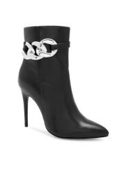 Eva Minge Botki MURCJA-110474 Czarny. Czarne botki Eva Minge, bez wzorów, ze skóry, bez obcasa, na szpilce, bez zapięcia. Za 439.00 zł.