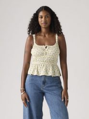 Levi's Top w kolorze kremowo-złotym rozmiar: XS. Brązowe topy Levi's®, s, bez wzorów, z wiskozy, bez kołnierzyka, bez ramiączek. Za 97.51 zł.