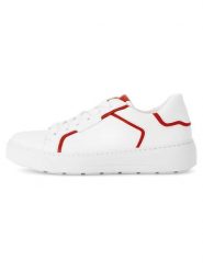 Gabor Skórzane sneakersy w kolorze biało-czerwonym rozmiar: 38. Białe trampki Gabor, bez wzorów, bez zapięcia. Za 281.76 zł.