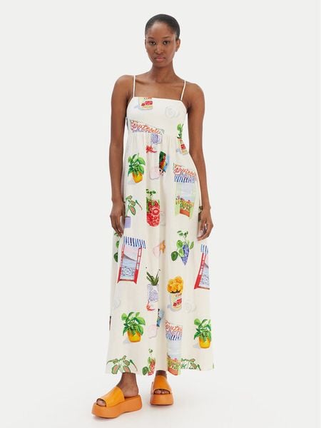 Seafolly Sukienka letnia La Boca 55597-DR Écru Regular Fit. Sukienki Seafolly, na lato, xs, bez wzorów, z bawełny, bez kołnierzyka, bez ramiączek. Za 759.99 zł.