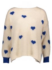 Miss goodlife Sweter w kolorze kremowo-granatowym rozmiar: XL. Brązowe swetry miss goodlife, xl, bez wzorów, z wełny, bez ramiączek. Za 180.49 zł.
