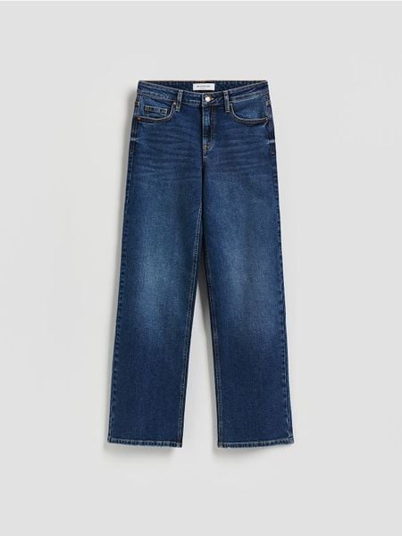 Jeansy straight comfort - granatowy. Niebieskie jeansy Reserved, bez wzorów. W wyprzedaży za 65.99 zł.