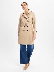 Tommy Hilfiger Trencz Kobiety Bawełna beżowy, 34. Brązowe płaszcze TOMMY HILFIGER, bez wzorów, z bawełny, bez kaptura. Za 1,099.95 zł.