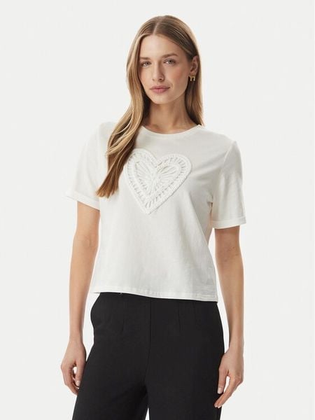 Morgan T-Shirt 261-DUROUJ Biały Regular Fit. Białe t-shirty Morgan, s, bez wzorów, z bawełny, bez kołnierzyka, bez ramiączek. Za 134.99 zł.