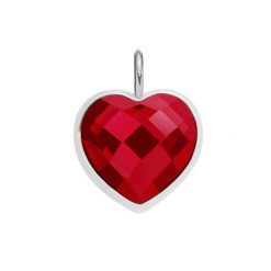Zawieszka Mini Icons serce z czerwonym kryształem, posrebrzana. Czerwone bransoletki Lilou, posrebrzane. Za 99.00 zł.