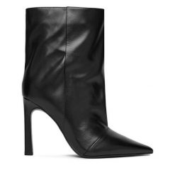 Botki Eva Minge. Czarne botki Eva Minge, bez wzorów, bez obcasa, na szpilce, bez zapięcia. Za 549.99 zł.