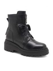 Badura Trzewiki RST-MANILA-01 Czarny. Czarne botki Badura, bez wzorów, ze skóry, bez obcasa, na płaskiej podeszwie, bez zapięcia. Za 329.99 zł.