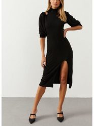 Milan Kiss Sukienka w kolorze czarnym rozmiar: XL. Czarne sukienki Milan Kiss, na co dzień, xl, bez wzorów, bez kołnierzyka, bez ramiączek, midi, proste. Za 130.99 zł.