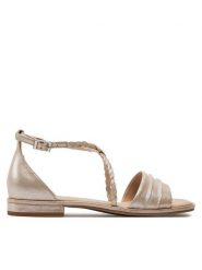 Caprice Sandały 9-28101-42 Złoty. Żółte sandały Caprice, bez wzorów, ze skóry, bez obcasa, na płaskiej podeszwie, bez zapięcia. Za 249.99 zł.