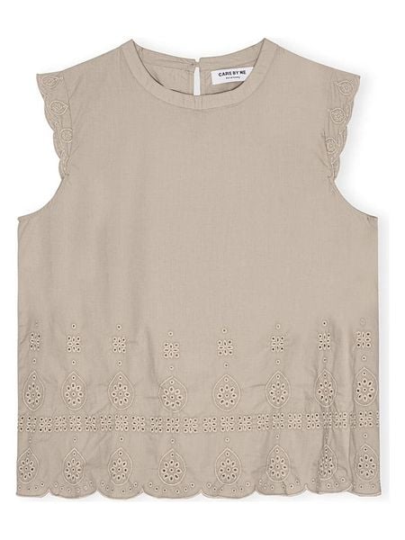 CARE BY ME Top "Flora" w kolorze beżowym rozmiar: L. Brązowe topy CARE BY ME, l, bez wzorów, z bawełny, bez kołnierzyka, bez ramiączek. Za 154.95 zł.
