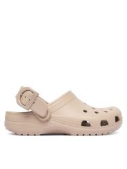 Crocs Klapki Classic Enamel Buckle Clog 213347 Beżowy. Brązowe klapki Crocs, bez wzorów, z tworzywa sztucznego, bez obcasa. Za 259.99 zł.
