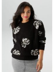 Aniston Sweter w kolorze czarnym rozmiar: 54. Czarne swetry Aniston, bez wzorów, bez ramiączek. Za 69.75 zł.