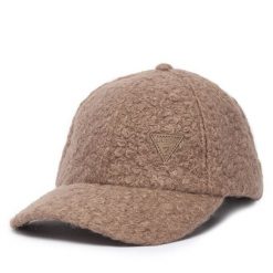 Czapka z daszkiem Guess. Brązowe czapki Guess, z aplikacjami. Za 174.99 zł.