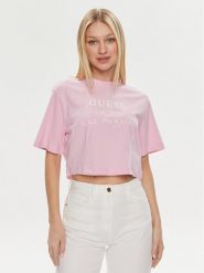 Guess T-Shirt Dakota V4GI13 JA914 Różowy Boxy Fit. Czerwone t-shirty Guess, xl, z aplikacjami, z bawełny, bez kołnierzyka, bez ramiączek. Za 79.99 zł.