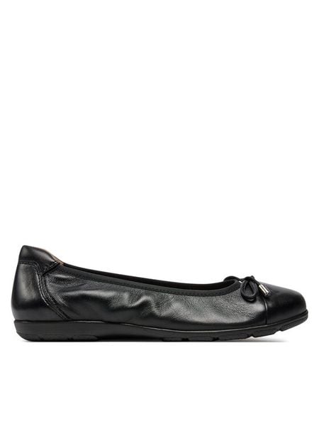 Caprice Baleriny 9-22154-42 Czarny. Czarne baleriny Caprice, bez wzorów, ze skóry, bez obcasa. Za 172.99 zł.