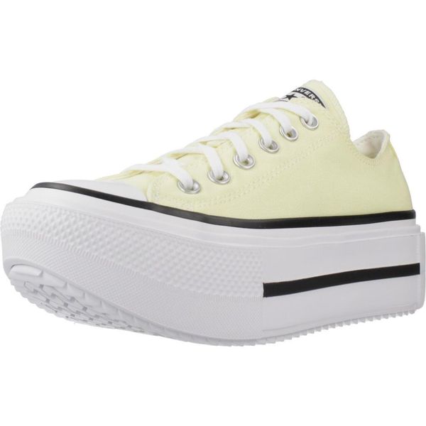 Kapcie CONVERSE CHUCK TAYLOR ALL STAR LIFT DOUBLE STACK OX Żółty. Żółte obuwie domowe Converse, bez wzorów, z materiału, bez zapięcia. Za 490.00 zł.