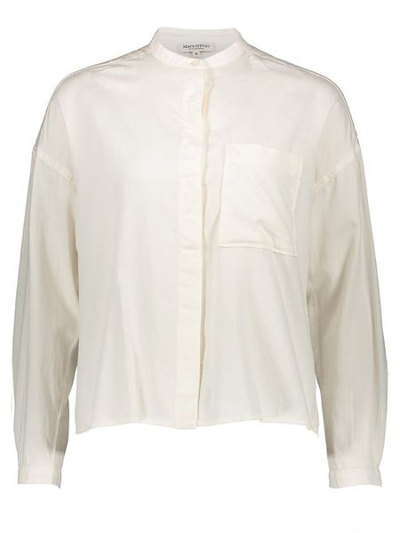 Marc O´Polo Bluzka w kolorze białym rozmiar: 40. Białe bluzki bez wzorów, z bawełny, bez kołnierzyka, bez ramiączek. Za 117.45 zł.