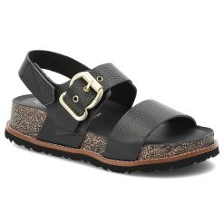 Czarne Sandały Yokono Modne Obuwie Damskie Ze Skóry Naturalnej. Czarne sandały Yokono, bez wzorów, ze skóry, eleganckie, bez obcasa, na platformie, bez zapięcia. Za 296.99 zł.