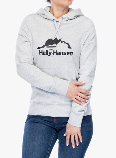 Bluza z kapturem damska Helly Hansen Nord Graphic Pullover Hoodie. Szare bluzy Helly Hansen, xs, bez wzorów, z bawełny, z kapturem. Za 335.00 zł.
