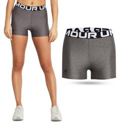 Krótkie legginsy treningowe damskie UNDER ARMOUR szybkoschnące kolarki. Szare legginsy Under Armour, xs, bez wzorów, do biegania. Za 87.99 zł.