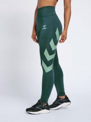 Legginsy damskie Hummel Paris. Zielone legginsy Hummel, xs, bez wzorów, z elastanu, z standardowym stanem. Za 175.10 zł.