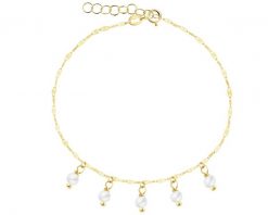 Złota bransoletka z perłami. Żółte bransoletki Apart, złote. Za 599.00 zł.