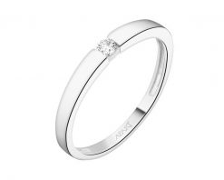 Pierścionek z białego złota z brylantem - 0,08 ct - próba 375. Białe pierścionki Apart, z brylantem, złote. Za 2,159.00 zł.