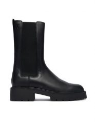 Calvin Klein Sztyblety Chunky High Chelsea YW0YW01909 Czarny. Czarne botki Calvin Klein, bez wzorów, ze skóry, bez obcasa, na płaskiej podeszwie, bez zapięcia. Za 849.99 zł.