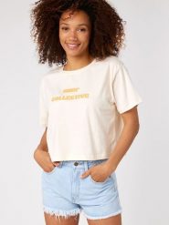 Rip Curl Koszulka w kolorze kremowym rozmiar: M. Brązowe bluzki Rip Curl, m, bez wzorów, z bawełny, bez kołnierzyka, bez ramiączek. Za 32.90 zł.