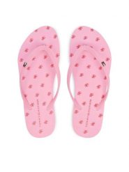 Tommy Hilfiger Japonki Repeat Logo Platform FW0FW09199 Różowy. Czerwone klapki TOMMY HILFIGER, bez wzorów, z syntetyku, bez obcasa. Za 209.99 zł.