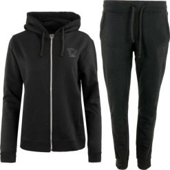 Zestaw damski Athl. dpt Susy Black - bluza z kapturem i spodnie dresowe L. Czarne bluzy Erima, l, z aplikacjami, z bawełny, z kapturem. Za 277.99 zł.