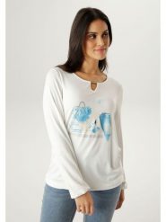 Aniston Koszulka w kolorze białym rozmiar: 44. Białe bluzki Aniston, bez wzorów, bez kołnierzyka, bez ramiączek. Za 126.99 zł.