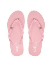 Guess Japonki E6GZ14 BB00F Różowy jasny. Czerwone klapki Guess, z aplikacjami, z syntetyku, bez obcasa. Za 179.99 zł.