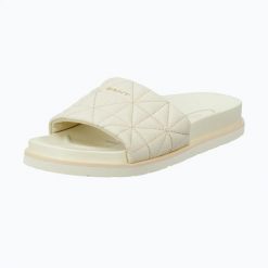 Klapki damskie GANT Mardale. Białe klapki GANT, bez wzorów, z materiału, bez obcasa. Za 189.99 zł.
