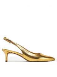 LAUREN RALPH LAUREN Sandały Lolah II 802935635002 Złoty. Żółte sandały Lauren Ralph Lauren, bez wzorów, ze skóry, bez obcasa, na szpilce, bez zapięcia. Za 529.99 zł.