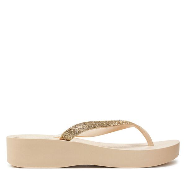 Japonki Ipanema. Brązowe klapki Ipanema, bez wzorów, bez obcasa. Za 89.99 zł.