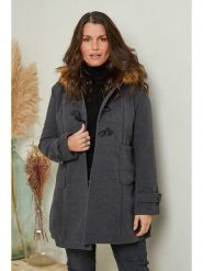 Curvy Lady Płaszcz przejściowy w kolorze antracytowym rozmiar: 44/46. Czarne płaszcze Curvy Lady, bez wzorów, bez kaptura. Za 228.45 zł.