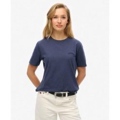 Koszulka Essential Logo Wyprana. Niebieskie bluzki Superdry, bez wzorów, bez kołnierzyka, bez ramiączek. Za 122.25 zł.