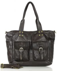 Shopper bag skórzany XLMARCO MAZZINI c. brąz v232c. Shopper bez wzorów, ze skóry, bez dodatków. Za 569.05 zł.