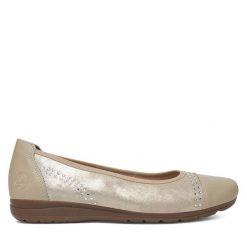 Baleriny Rieker. Żółte baleriny Rieker, bez wzorów, bez obcasa. Za 209.99 zł.