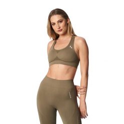 Biustonosz fitness Carpatree Phase Seamless. Brązowe biustonosze Carpatree, bez wzorów. Za 45.99 zł.