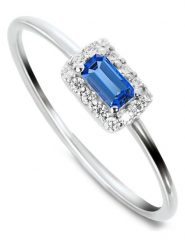 DIA DIAMONDS Srebrny pierścionek z diamentami i szafirem rozmiar: 52. Niebieskie pierścionki DIA DIAMONDS, z diamentem, srebrne. Za 439.95 zł.
