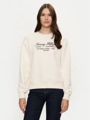 Tommy Hilfiger Bluza Modern WW0WW43574 Biały Regular Fit. Białe bluzy TOMMY HILFIGER, s, bez wzorów, z bawełny, bez kaptura. Za 319.99 zł.