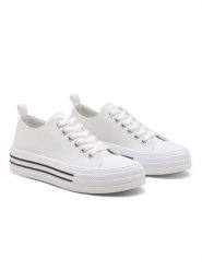 C'M Sneakersy w kolorze białym rozmiar: 37. Białe trampki C'M, bez wzorów, bez zapięcia. Za 129.45 zł.