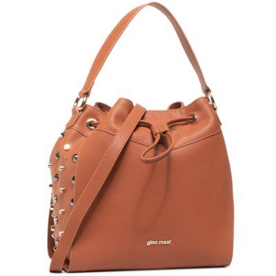 Gino Rossi CSS2000C Camel. Brązowe torebki klasyczne Gino Rossi, bez wzorów, ze skóry, bez dodatków. Za 399.99 zł.