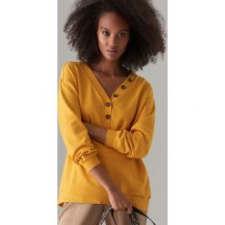 Bluza oversize z guzikami - Żółty. Żółte bluzy Mohito, l, bez wzorów, bez kaptura. Za 79.99 zł.