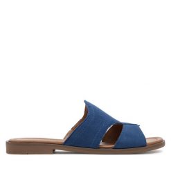 Klapki Lasocki. Niebieskie klapki Lasocki, bez wzorów, bez obcasa. Za 149.99 zł.