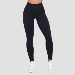 Legginsy damskie fitness bezszwowe czarne Lift. Czarne legginsy GYMBEAM, s, bez wzorów, z elastanu. Za 110.90 zł.